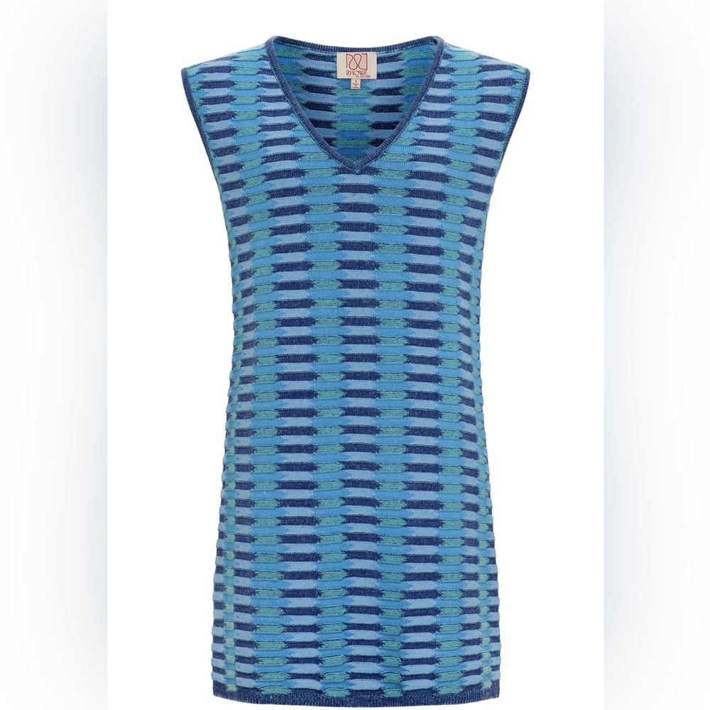 Blue and Navy Striped Women's Tank Top